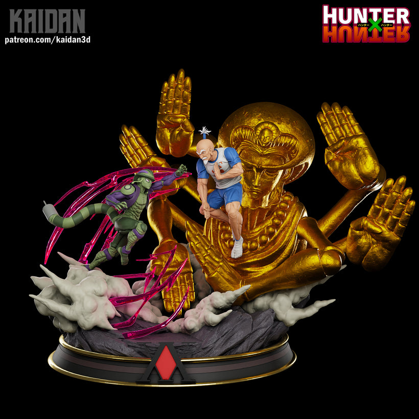 Martial Artist vs. Chimera Ant Battle diorama 3D Printed Model- Tough Resin 1/6 Scale and 1/8th scale 3D Resin Model by Kaidan