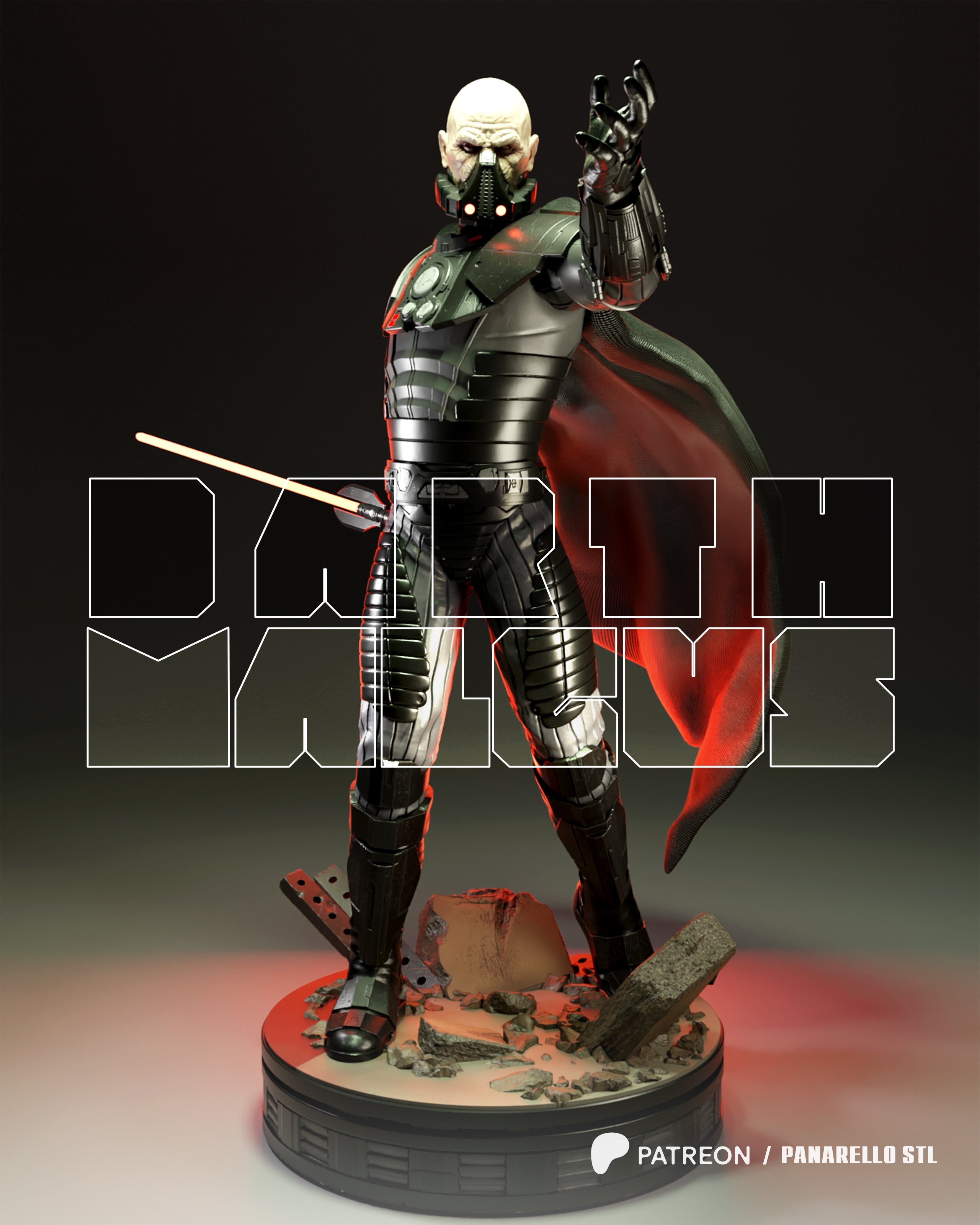 Darth Malgus Tough Resin 1/6 and 1/8 Scale 3D Resin Figurine by Panarello - Unpainted Figure - RangrezCreations