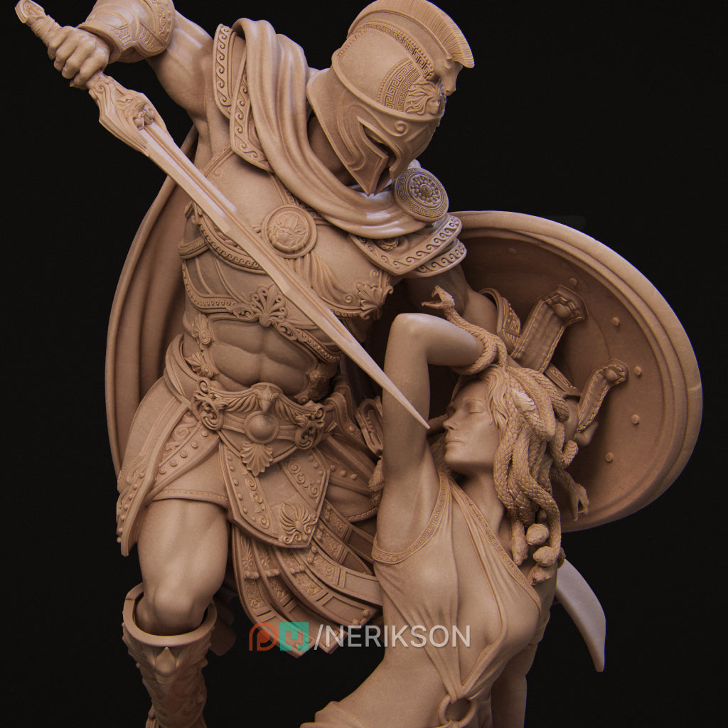 Medusa and Perseus Diorama (140mm Scale, 177mm Tall) by Nerikson for Collectors & RPG Fans