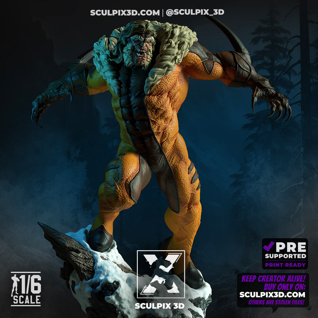 Sabertooth - Savage Predator - Ferocious Warrior Villain 1/6 Scale Resin Model – Unleash the Wild Fighter’s Rage by Sculpix 3D  | Tough Resin 1/6 scale - Rangrez Creations