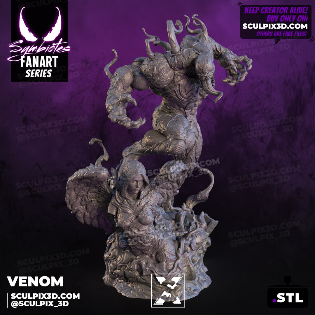 Venom - Symbiote Warrior 1/6 Scale Resin Model – Unleash the Deadly protector’s Rage by Sculpix 3D  | Tough Resin 1/6 scale - Rangrez Creations