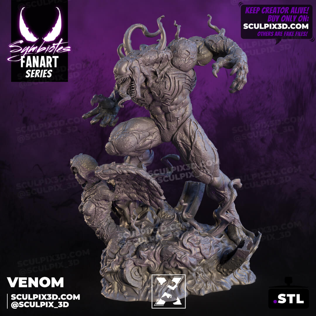 Venom - Symbiote Warrior 1/6 Scale Resin Model – Unleash the Deadly protector’s Rage by Sculpix 3D  | Tough Resin 1/6 scale - Rangrez Creations