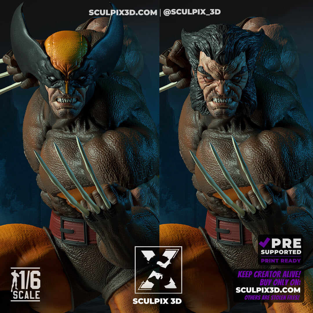 Wolverine - Ferocious Clawed Warrior 1/6 Scale Resin Model – Unleash the Wild Fighter’s Rage by Sculpix 3D  | Tough Resin 1/6 scale - Rangrez Creations