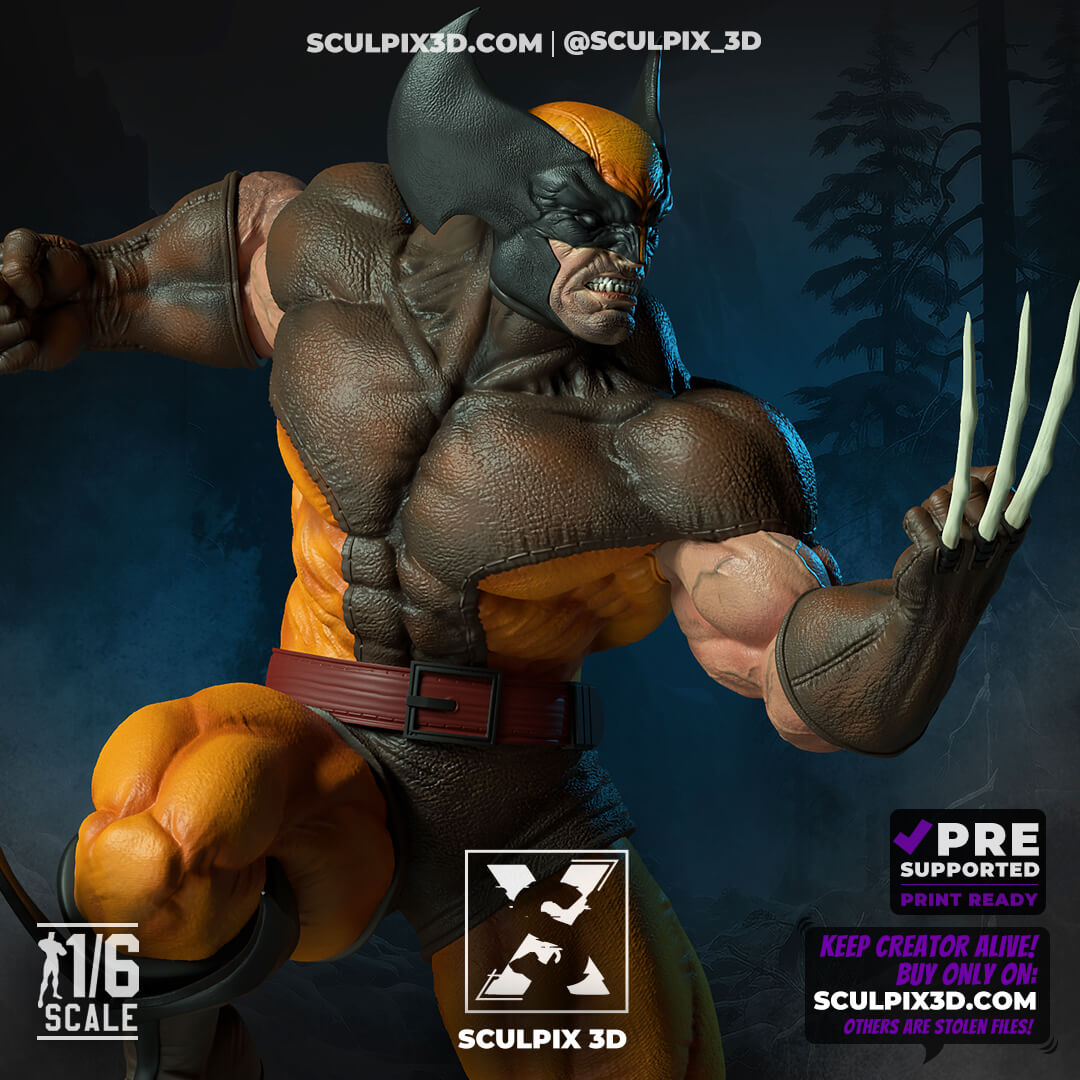 Wolverine - Ferocious Clawed Warrior 1/6 Scale Resin Model – Unleash the Wild Fighter’s Rage by Sculpix 3D  | Tough Resin 1/6 scale - Rangrez Creations