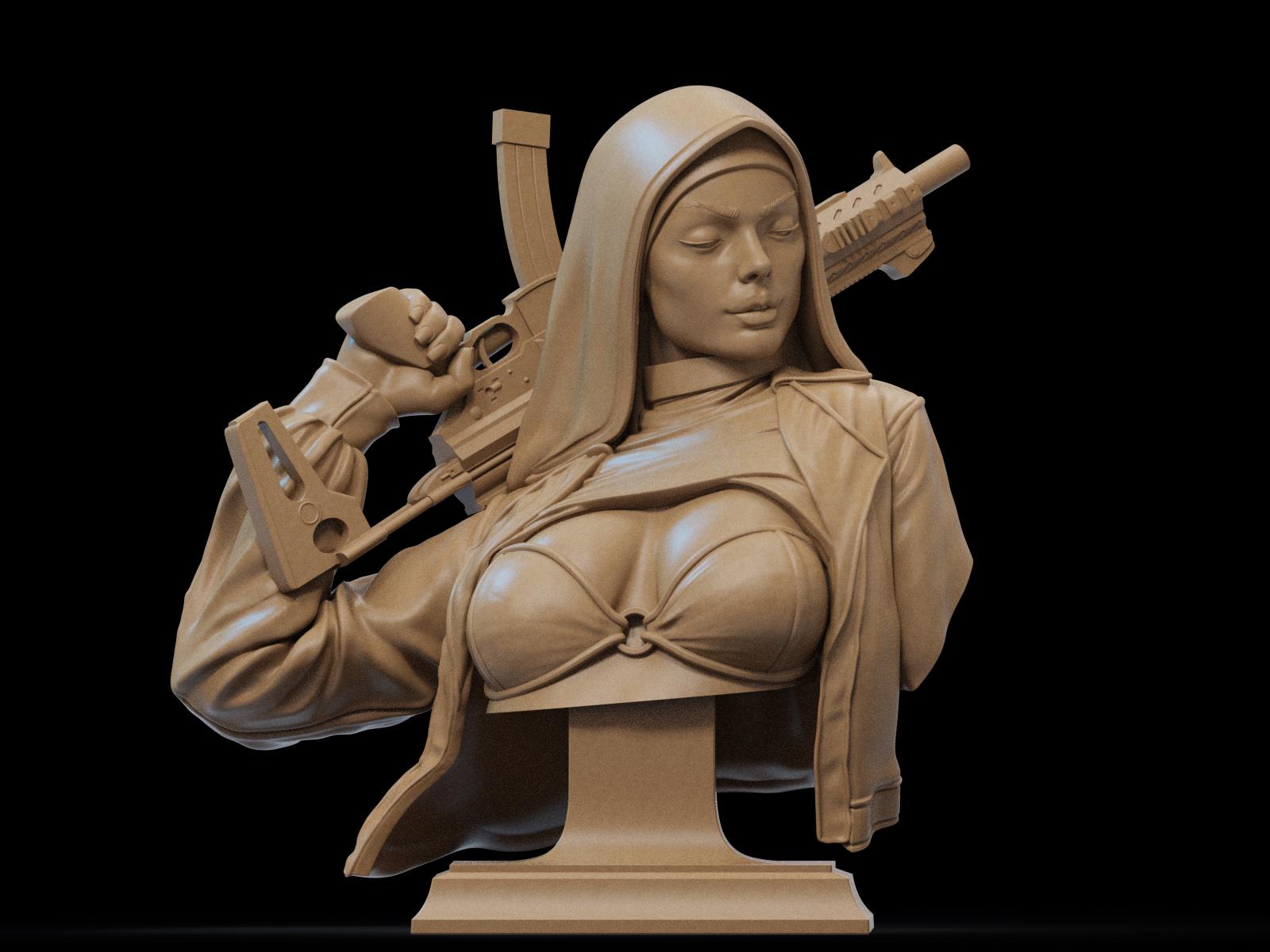 A Nun with Guns - CA3D Studios | 1/6 Scale ABS - Like Tough Resin Model kit| Highly Detailed Collectible Figure - Rangrez Creations