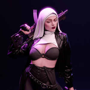 A Nun with Guns - CA3D Studios | 1/6 Scale ABS - Like Tough Resin Model kit| Highly Detailed Collectible Figure - Rangrez Creations