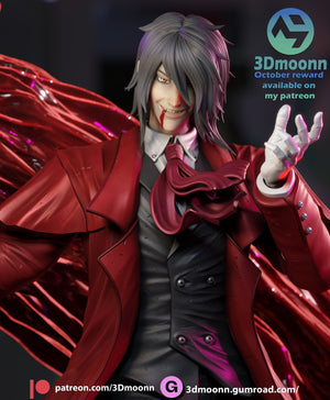 Alucard - Crimson Hunter Resin Figure – Dark Vampire Warrior 1/6 Scale Unpainted 3D Printed - Designed by 3Dmoonn - Rangrez Creations - Rangrez Creations