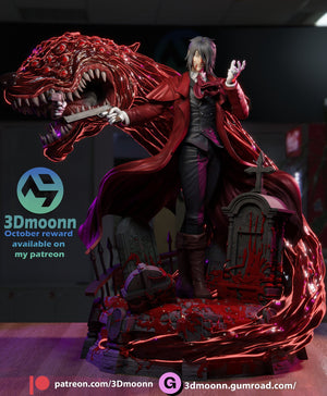 Alucard - Crimson Hunter Resin Figure – Dark Vampire Warrior 1/6 Scale Unpainted 3D Printed - Designed by 3Dmoonn - Rangrez Creations - Rangrez Creations