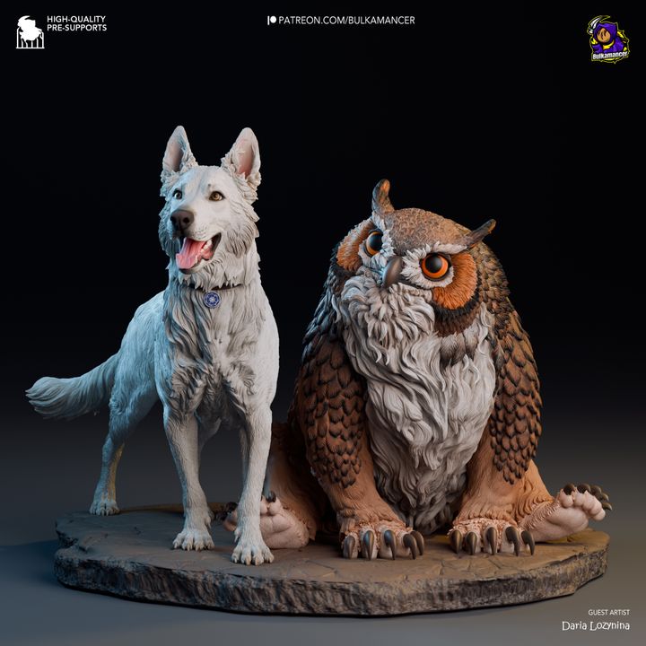 Camp Pets - Owlbear Scratch | Baldur's Gate 3 Inspired Resin Models - 1/8 Scale - High - Quality Tough Resin - Model Kit Fanart - by Bulkamancer - Rangrez Creations