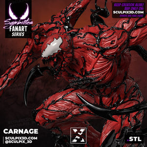 Carnage - Savage Red Symbiote Warrior Villain 1/6 Scale Resin Model – by Sculpix 3D | Tough Resin 1/6 scale - Rangrez Creations - Rangrez Creations