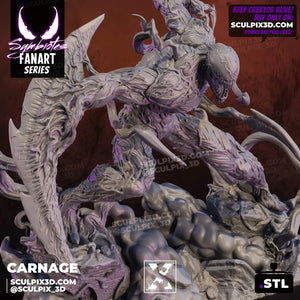 Carnage - Savage Red Symbiote Warrior Villain 1/6 Scale Resin Model – by Sculpix 3D | Tough Resin 1/6 scale - Rangrez Creations - Rangrez Creations