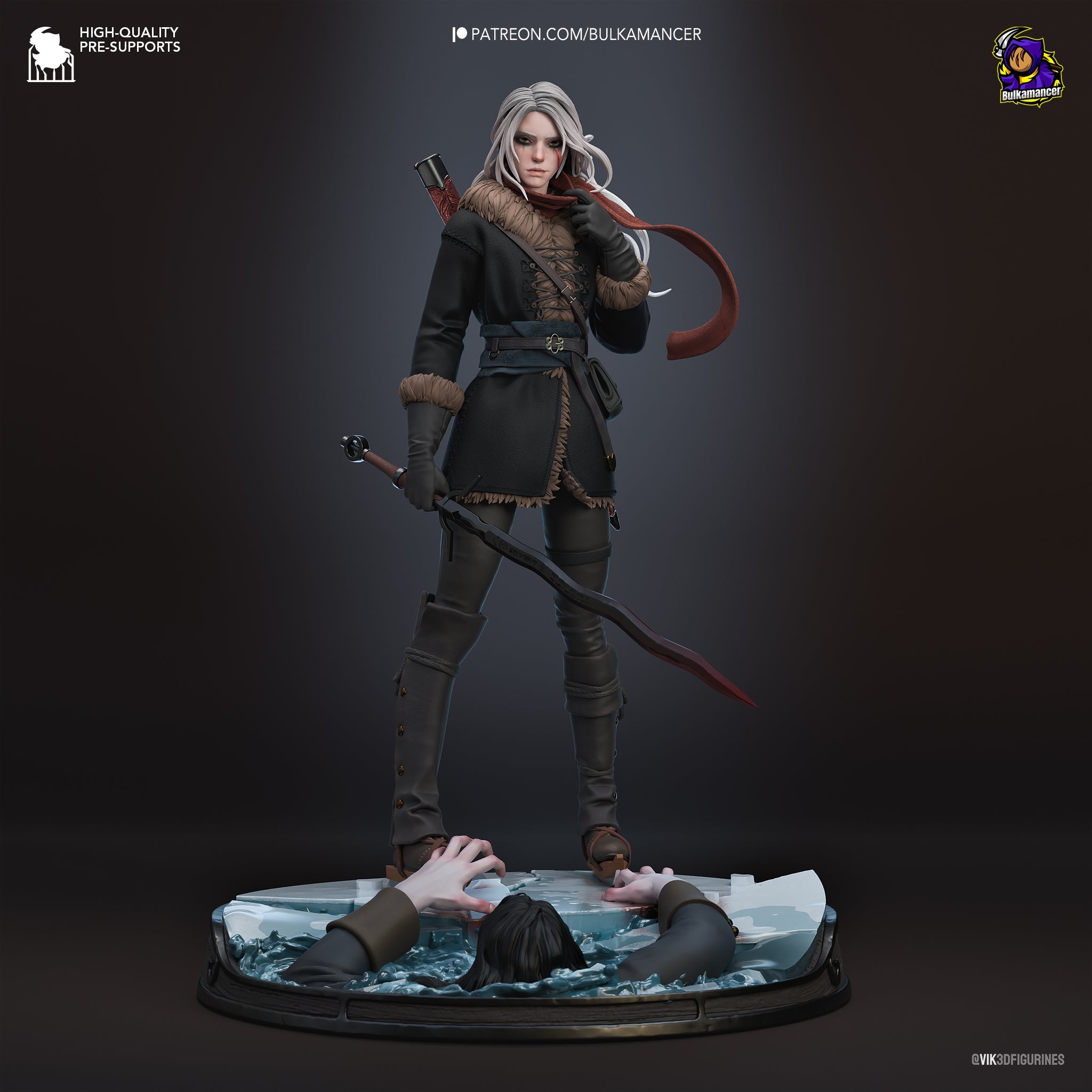 Ciri - Winter Warrior - 1/8 Scale High - Quality Tough Resin - Model Kit Fanart by Rangrez Creations - Rangrez Creations