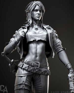 Cyberpunk Ciri Model Kit Futuristic Fantasy in 1/12 & 1/9 Scales by CA3D Studios - High - Quality Tough Resin - Fanart Model Kit - Rangrez Creations