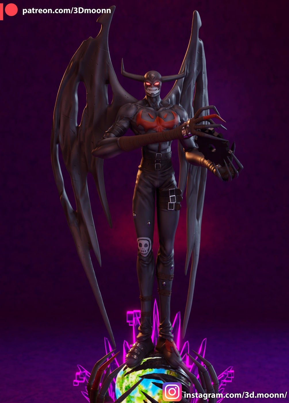 Devimon Figure - 1/6 Scale 3D Printed unpainted Model Kit - Fanart Digital Monsters - Created with Precision - Rangrez Creations - Rangrez Creations