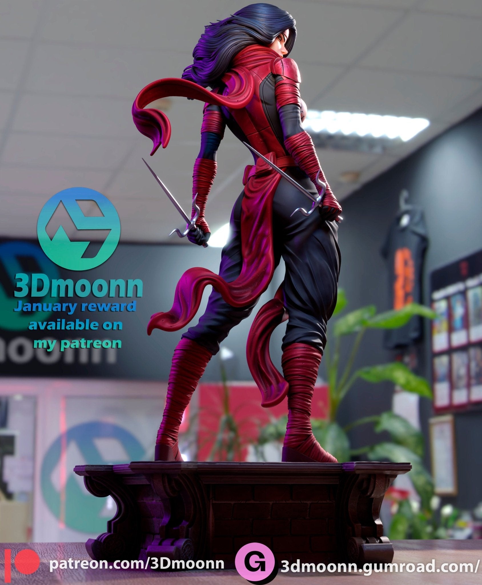 Elektra - The Enigmatic Assassin 3D Resin Model by Rangrez Creations - 1/6 Scale UNPAINTED Figure - Rangrez Creations