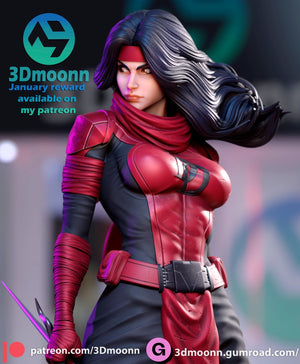 Elektra - The Enigmatic Assassin 3D Resin Model by Rangrez Creations - 1/6 Scale UNPAINTED Figure - Rangrez Creations