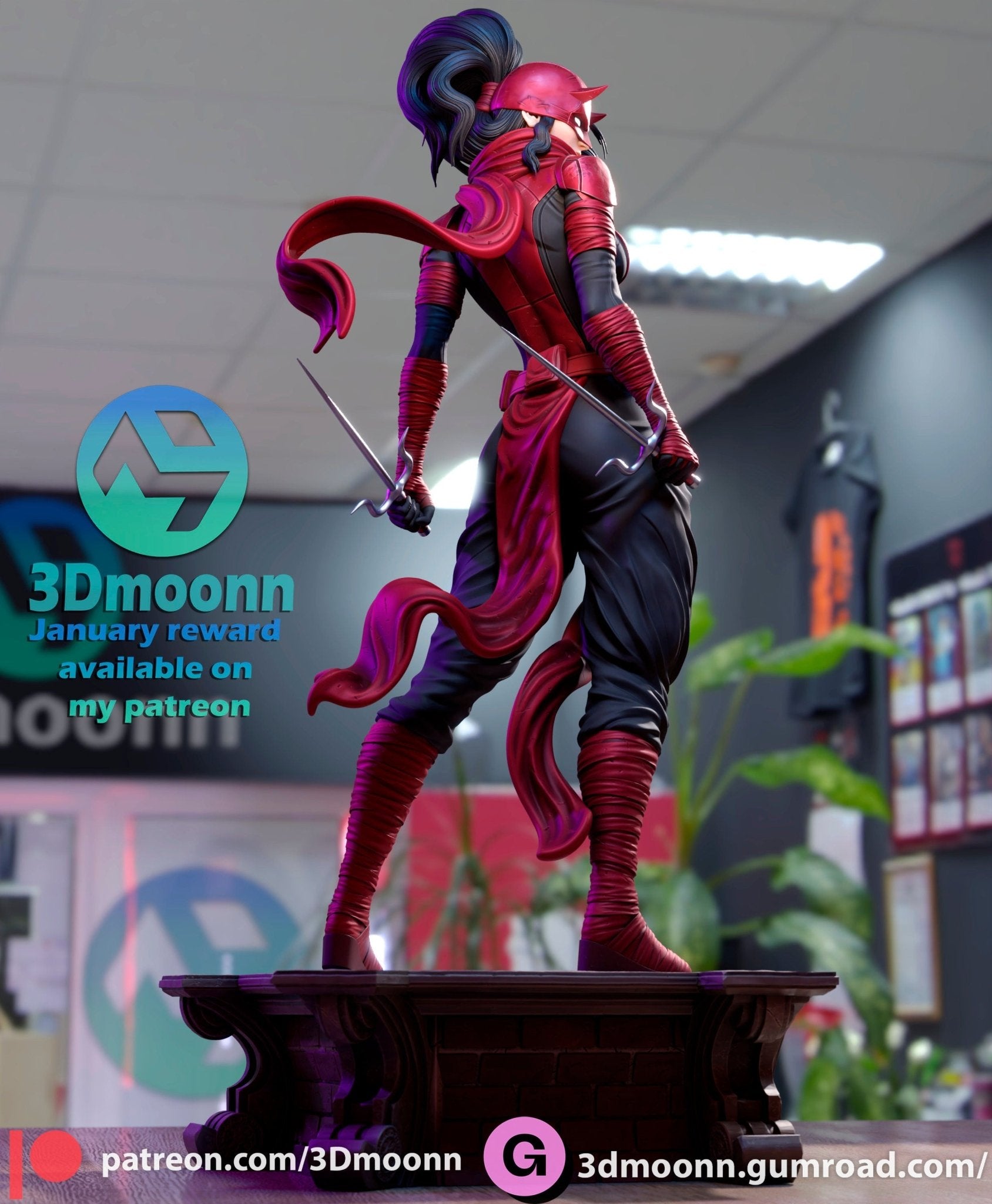 Elektra - The Enigmatic Assassin 3D Resin Model by Rangrez Creations - 1/6 Scale UNPAINTED Figure - Rangrez Creations