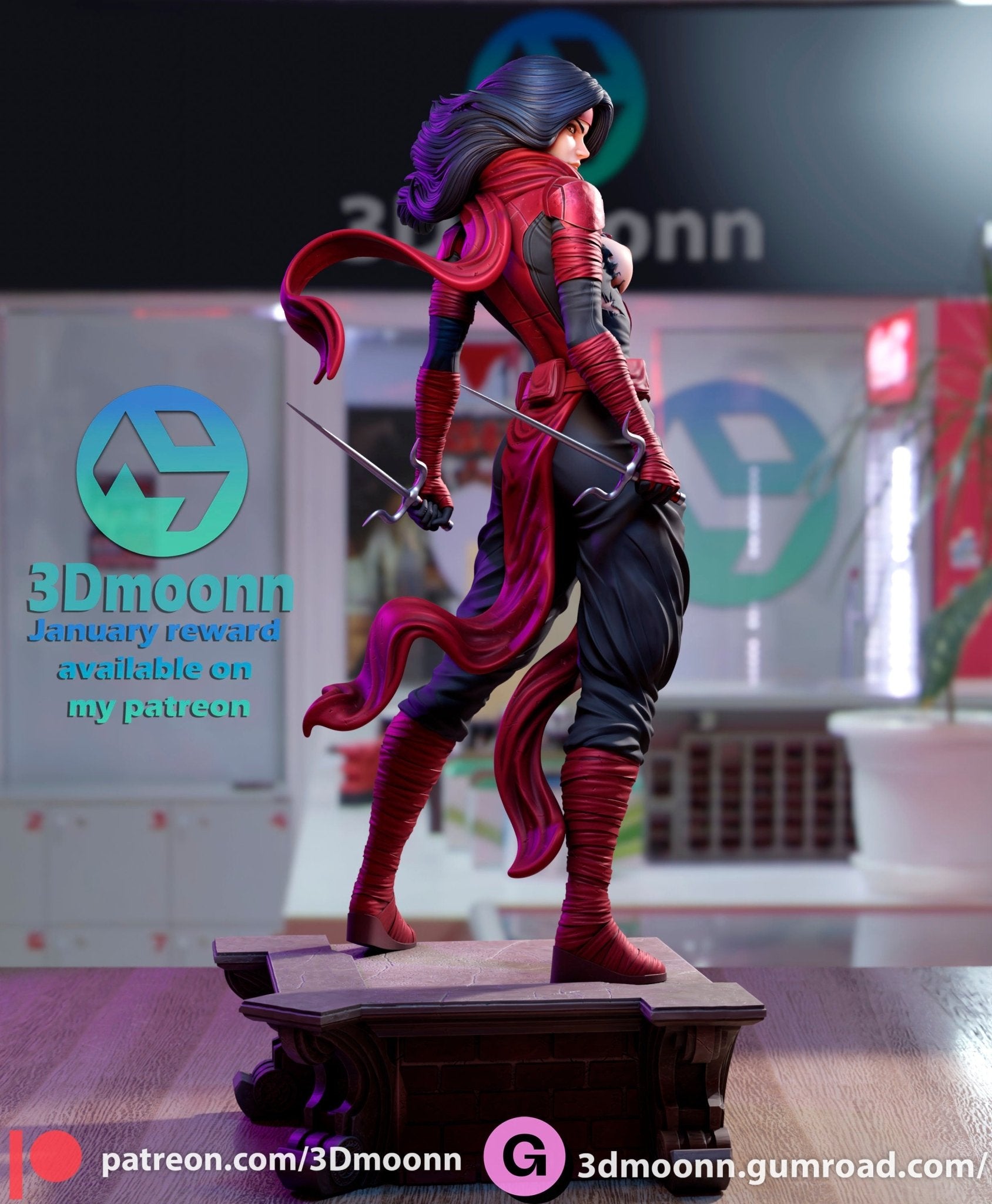 Elektra - The Enigmatic Assassin 3D Resin Model by Rangrez Creations - 1/6 Scale UNPAINTED Figure - Rangrez Creations