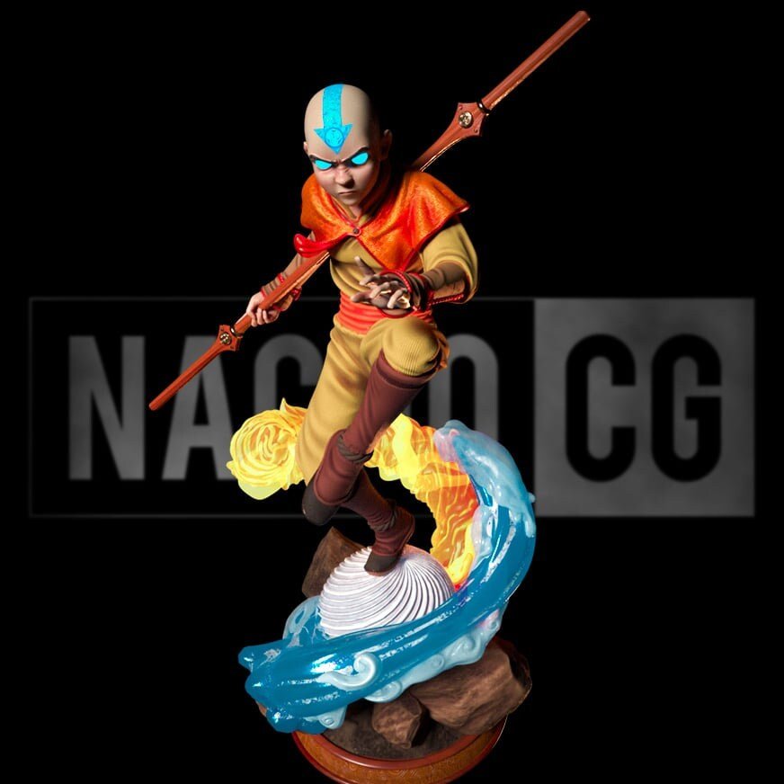 Fan Art Aang from AVATAR Statue by NachoCG - 1:8 Scale, 11 Inches Tall | Tough Resin - Rangrez Creations