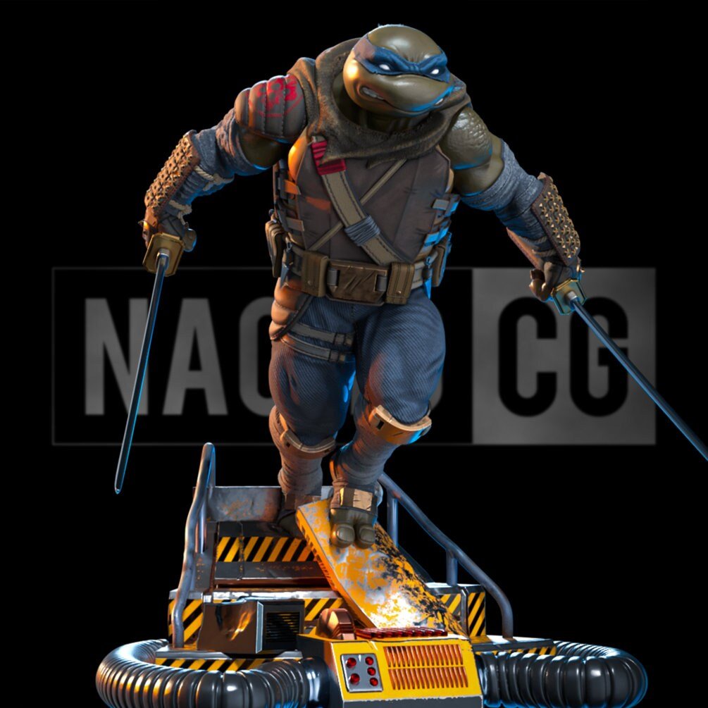 Fan Art - LEO Last Turtle Statue by NachoCG - 1:8 Scale, 11 Inches Tall | Elegoo Tough Resin | Unpainted - Rangrez Creations