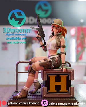 Fio from Metal Slug by 3Dmoonn - 1/6 Scale Unpainted 3D Printed Figure with Custom Base - Rangrez Creations - Rangrez Creations