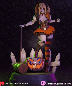 Harley Halloween by 3Dmoonn - 1/6 Scale High - Quality 3D Printed UNPAINTED Figure with Custom Base - Rangrez Creations - Rangrez Creations