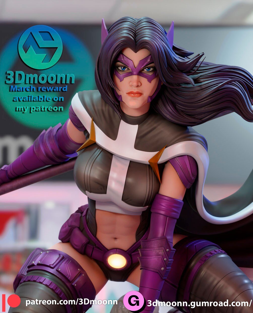 Huntress by 3Dmoonn - 1/6 Scale Unpainted 3D Printed Figure with Custom Base - Rangrez Creations - Rangrez Creations