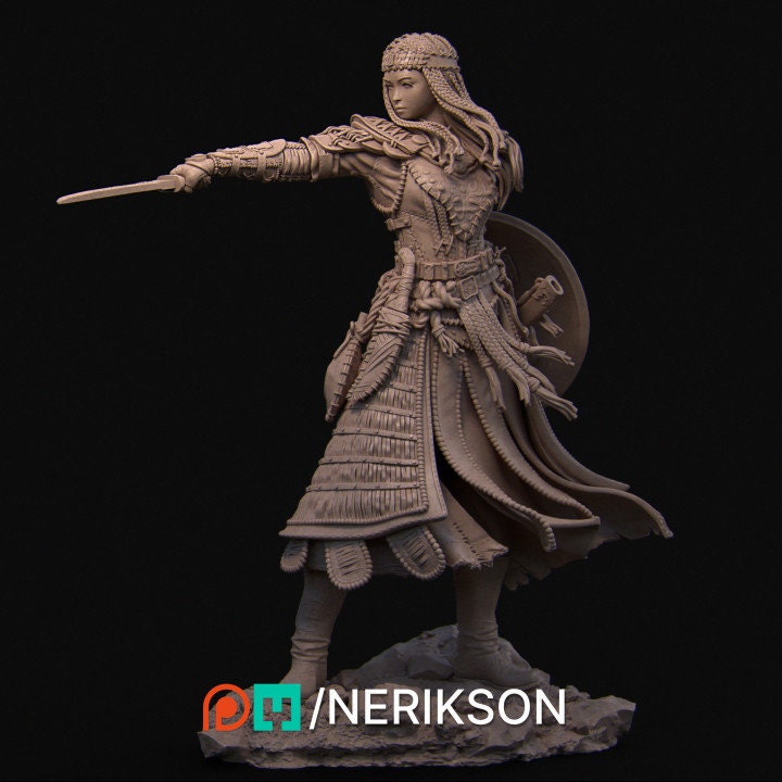 Thyra The Conqueror UNPAINTED : 8K Resin Art by Nerikson for RPG & Collectors