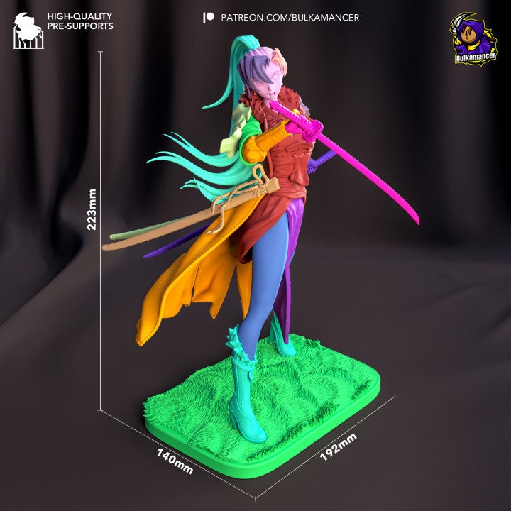 Swordmaster Lyn - 223mm - A Tale of Resilience and Skill - High-Quality Tough Resin -Fanart Model Kit  by Bulkamancer