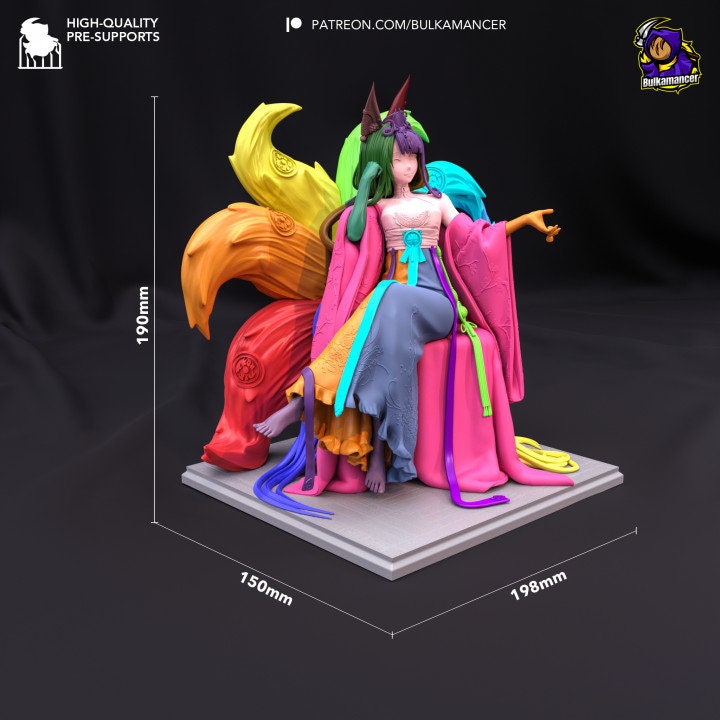 The Contemplative Kitsune - 190mm - UNPAINTED Exquisite High-Quality Tough Resin -Fanart Model Kit  by Bulkamancer