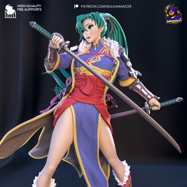 Swordmaster Lyn - 223mm - A Tale of Resilience and Skill - High-Quality Tough Resin -Fanart Model Kit  by Bulkamancer