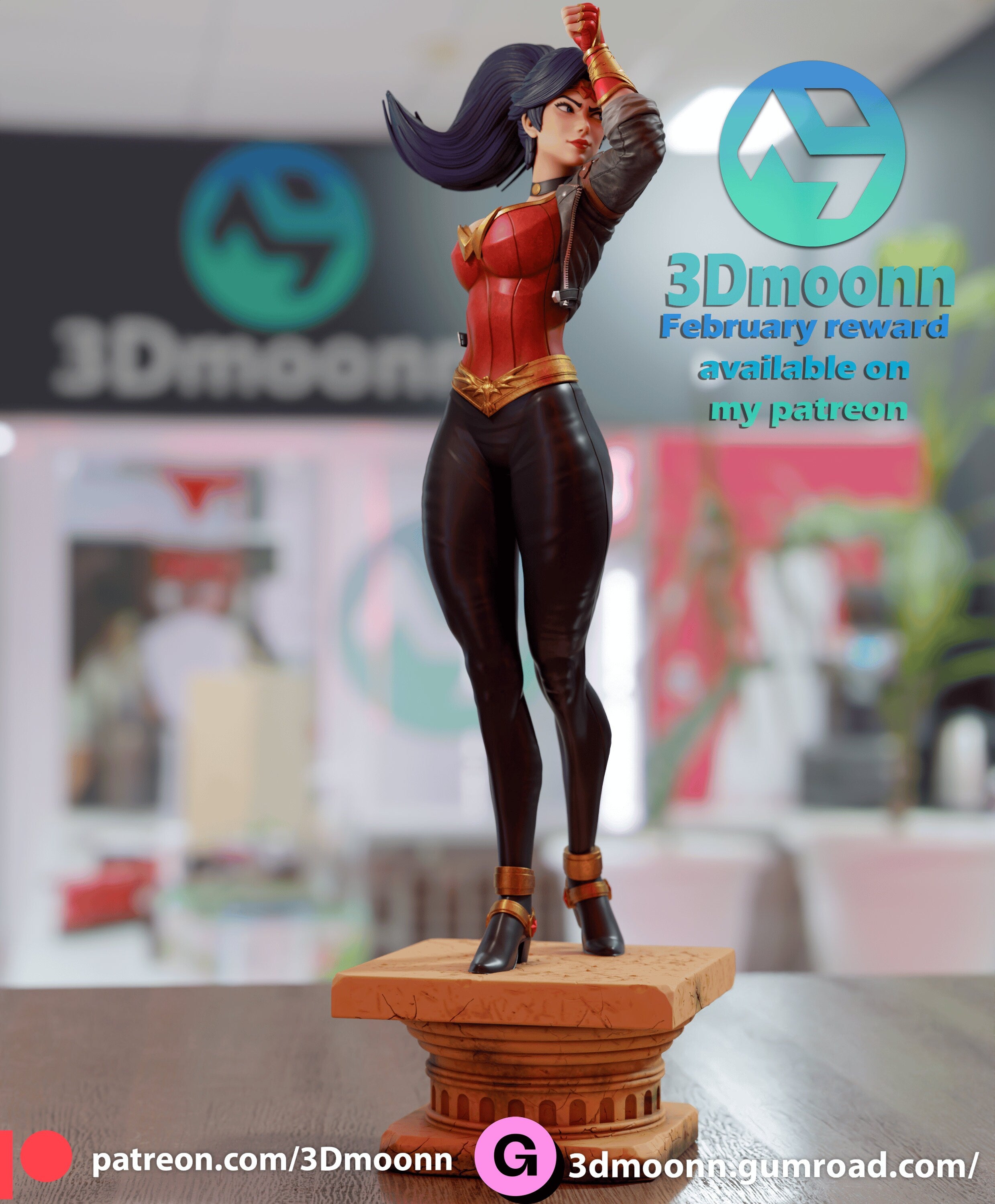 Wonder Warrior by 3Dmoonn - 1/6 Scale Unpainted 3D Printed Figure with Custom Base - Rangrez Creations