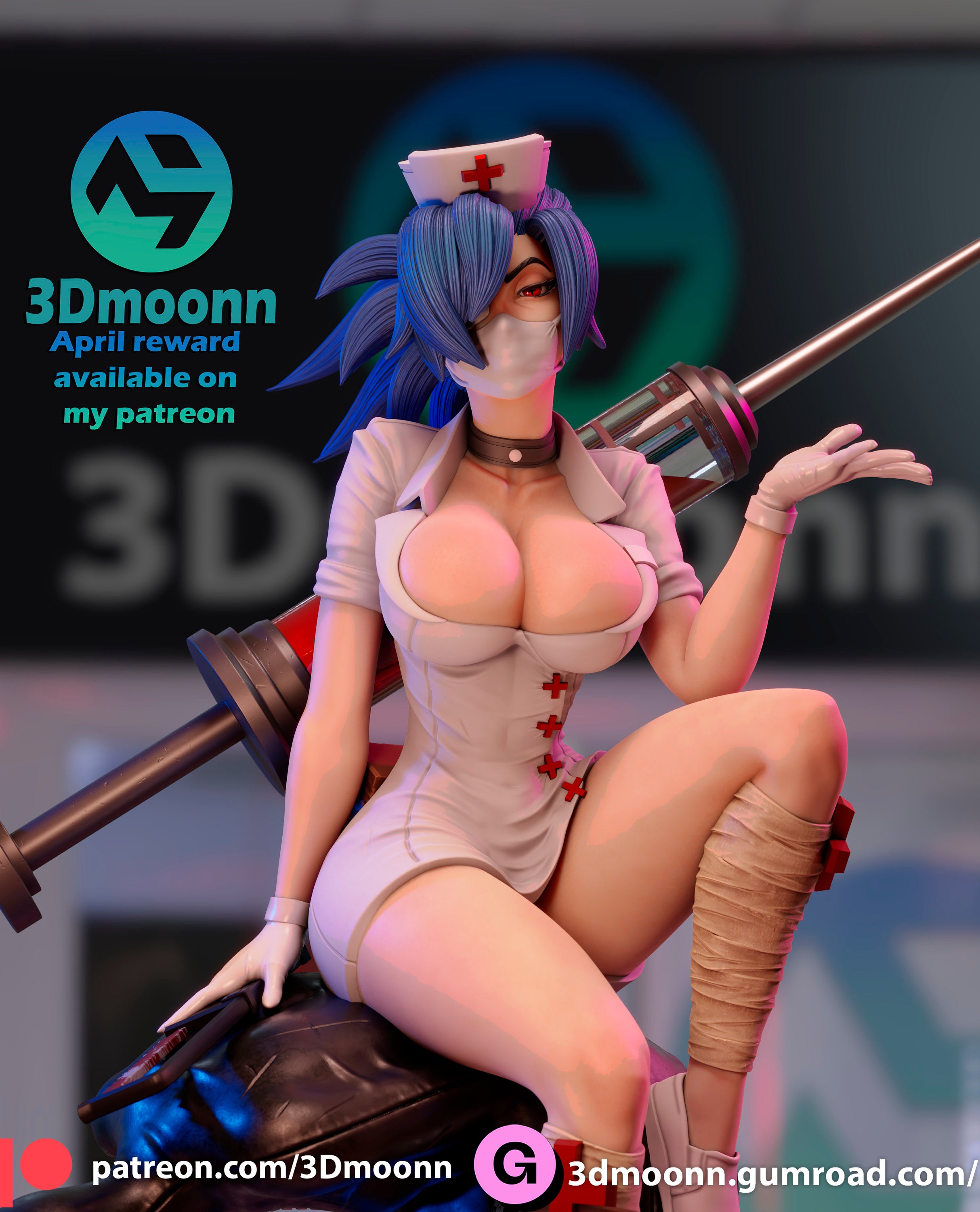 Valentine from Skullgirls by 3Dmoonn - 1/6 Scale Unpainted 3D Printed Figure with Custom Base - Rangrez Creations