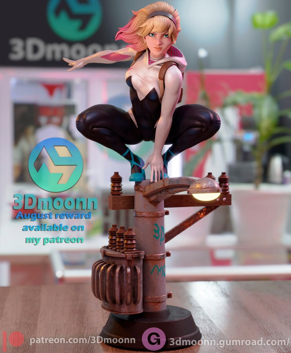 Spider Gwen 3D Printed Model Kit - 1/6th Scale Unpainted Superheroine Figurine - DIY Comic Book Collectible - Gwen Stacy Statue - 3DMoonn