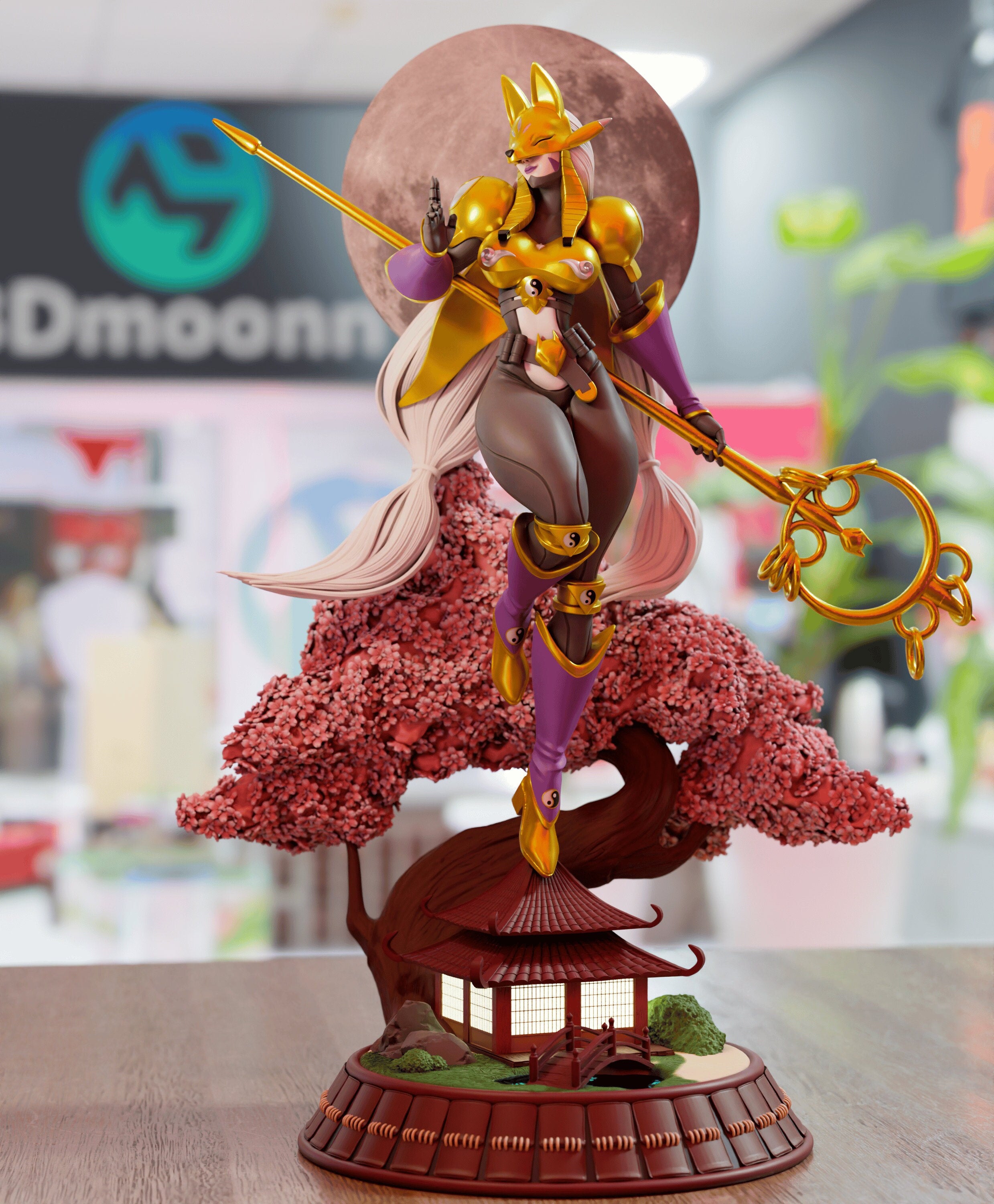 Sakuyamon - Digimon - 1/6 Scale High-Quality 3D Printed UNPAINTED Model with Custom Base - Rangrez Creations