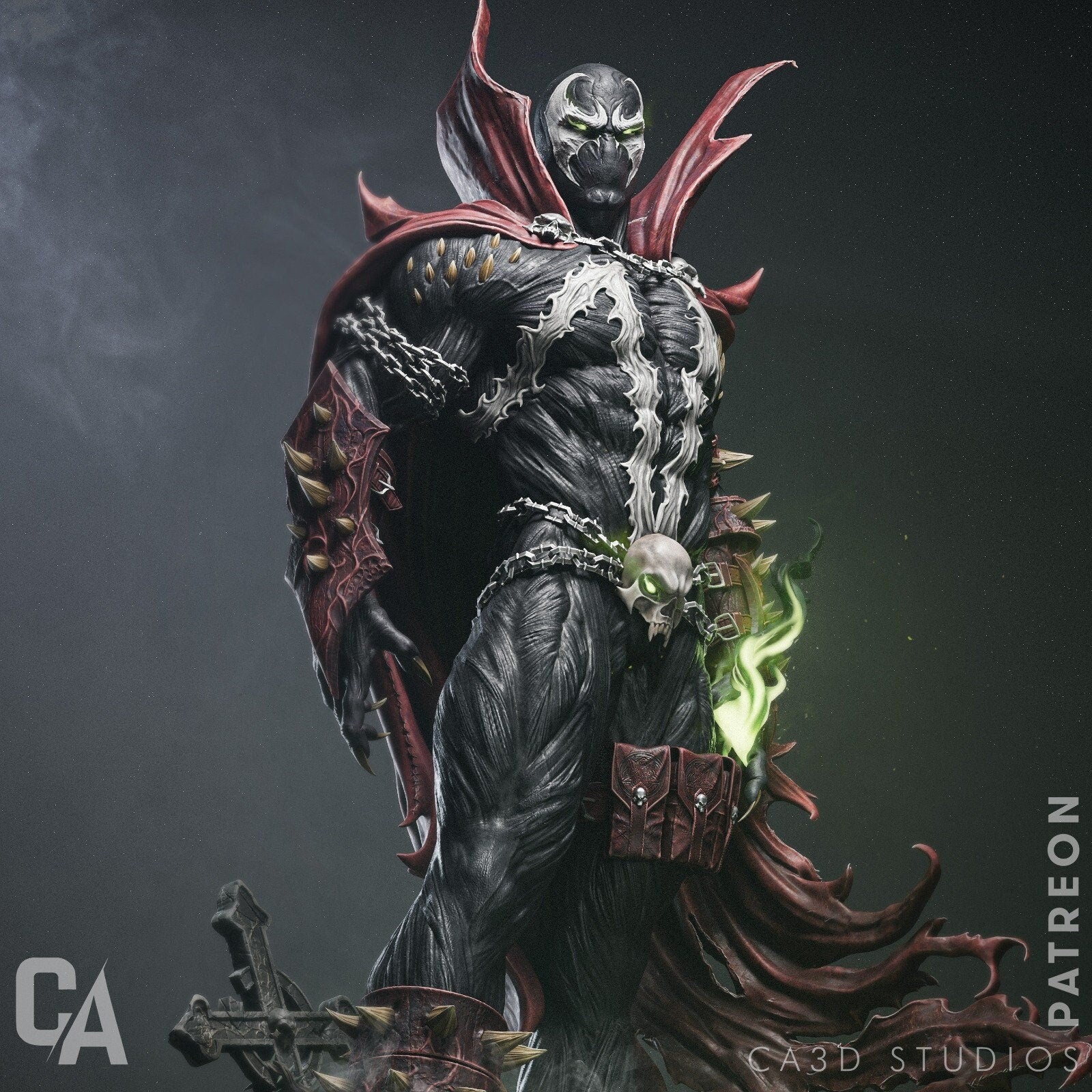 Spawn - Dark Vigilante Warrior Model Kit  Precision 1/12 Scale Unassembled Figure  Crafted by CA3D Studios