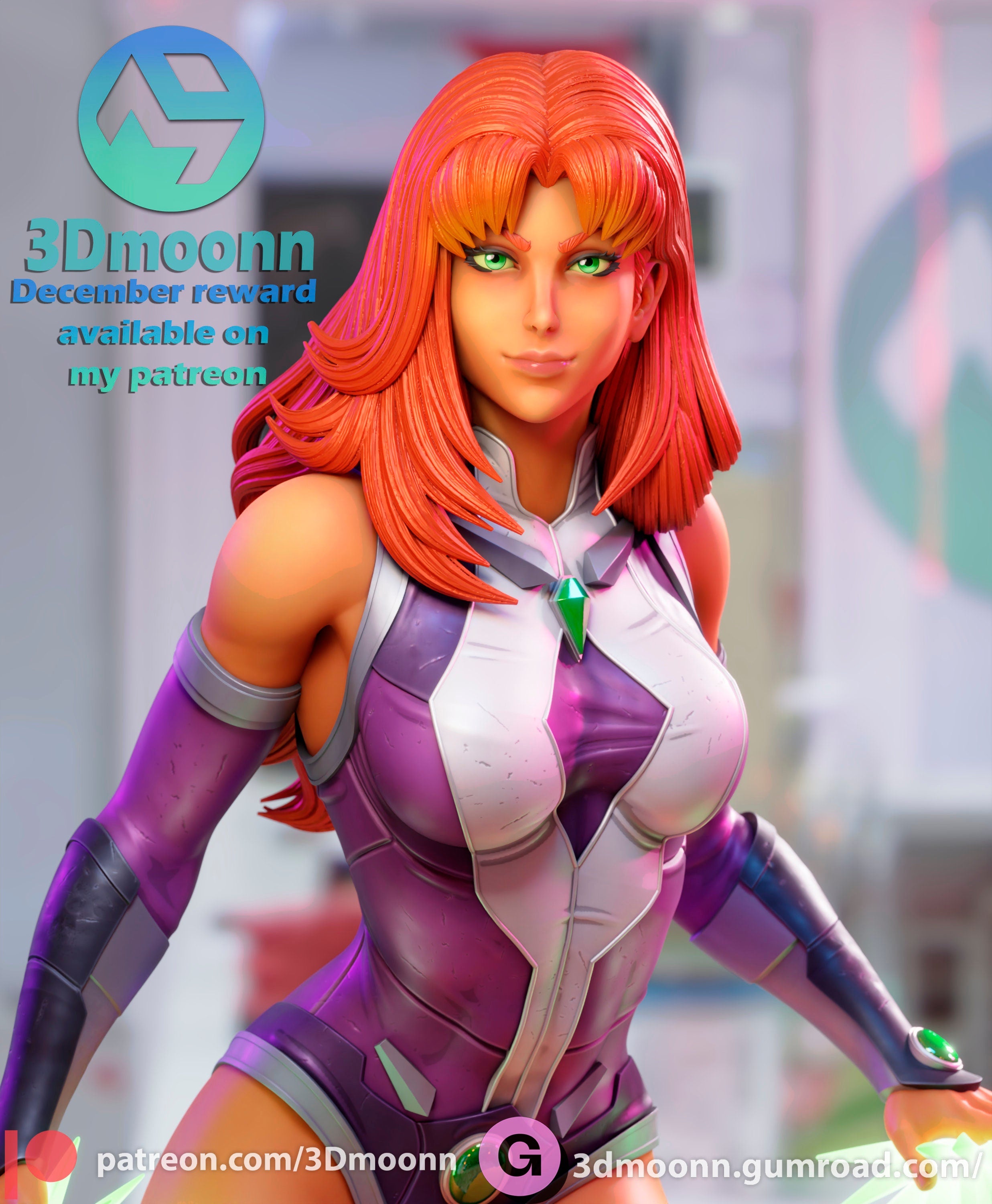 StarFlame - Fiery Tamaranean Princess 3D Resin Model by 3Dmoonn - 1/6 Scale UNPAINTED Figure - Rangrez Creations