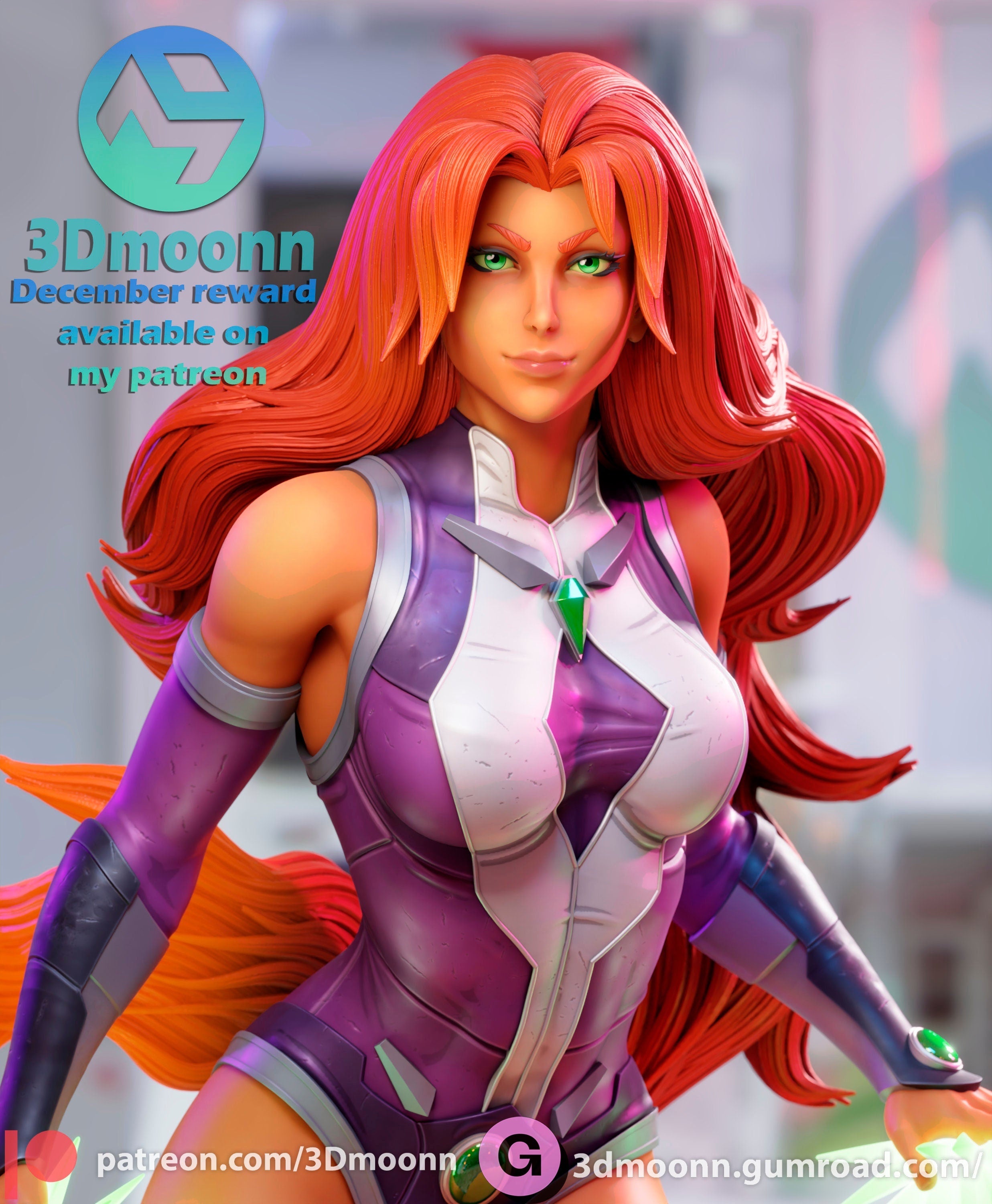 StarFlame - Fiery Tamaranean Princess 3D Resin Model by 3Dmoonn - 1/6 Scale UNPAINTED Figure - Rangrez Creations