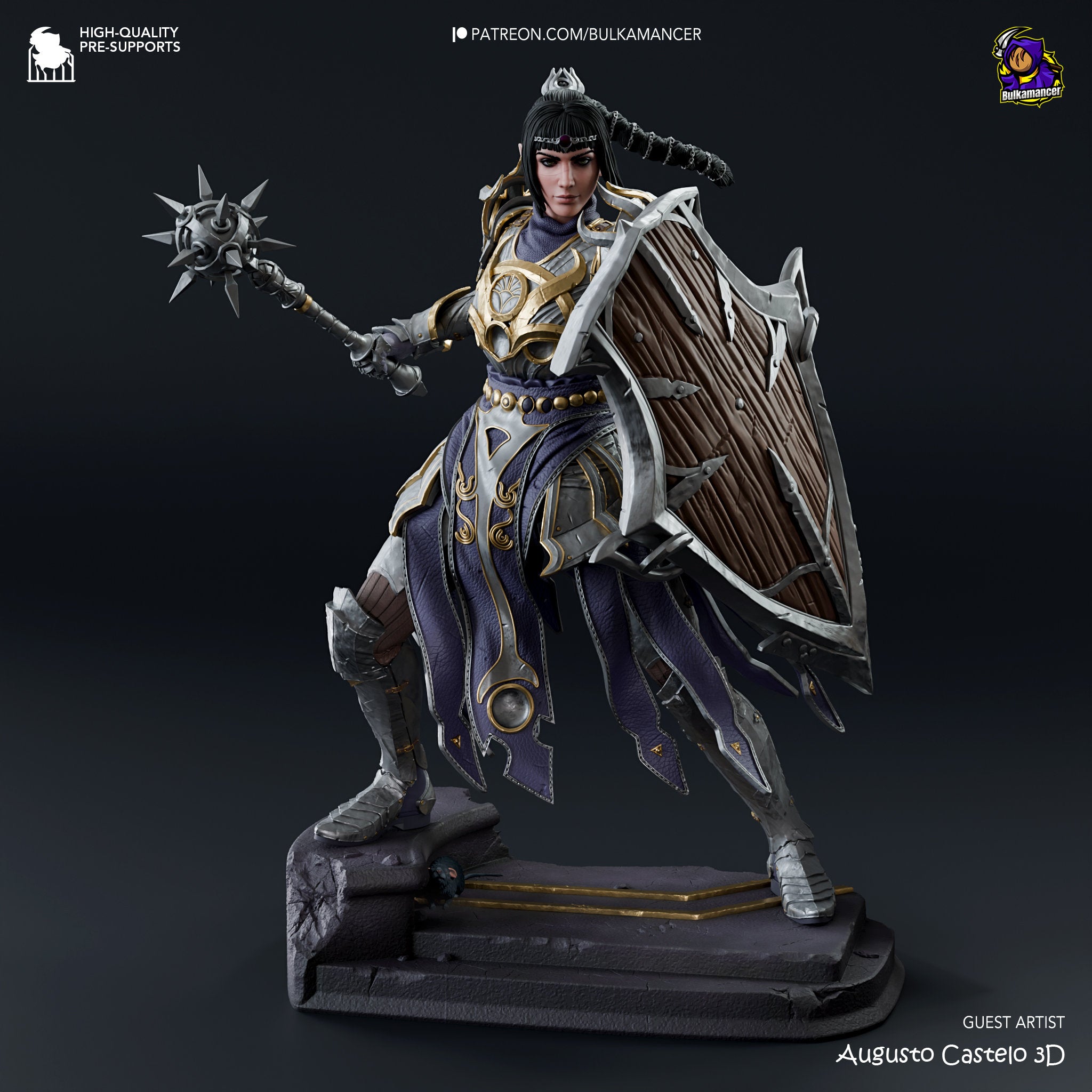 Shadowheart: The Mysterious Cleric of Baldur's Gate 3 - A Testament to Resilience in 14k 1/8 Scale ABS-Like Resin  - Bulkamancer Sculpts