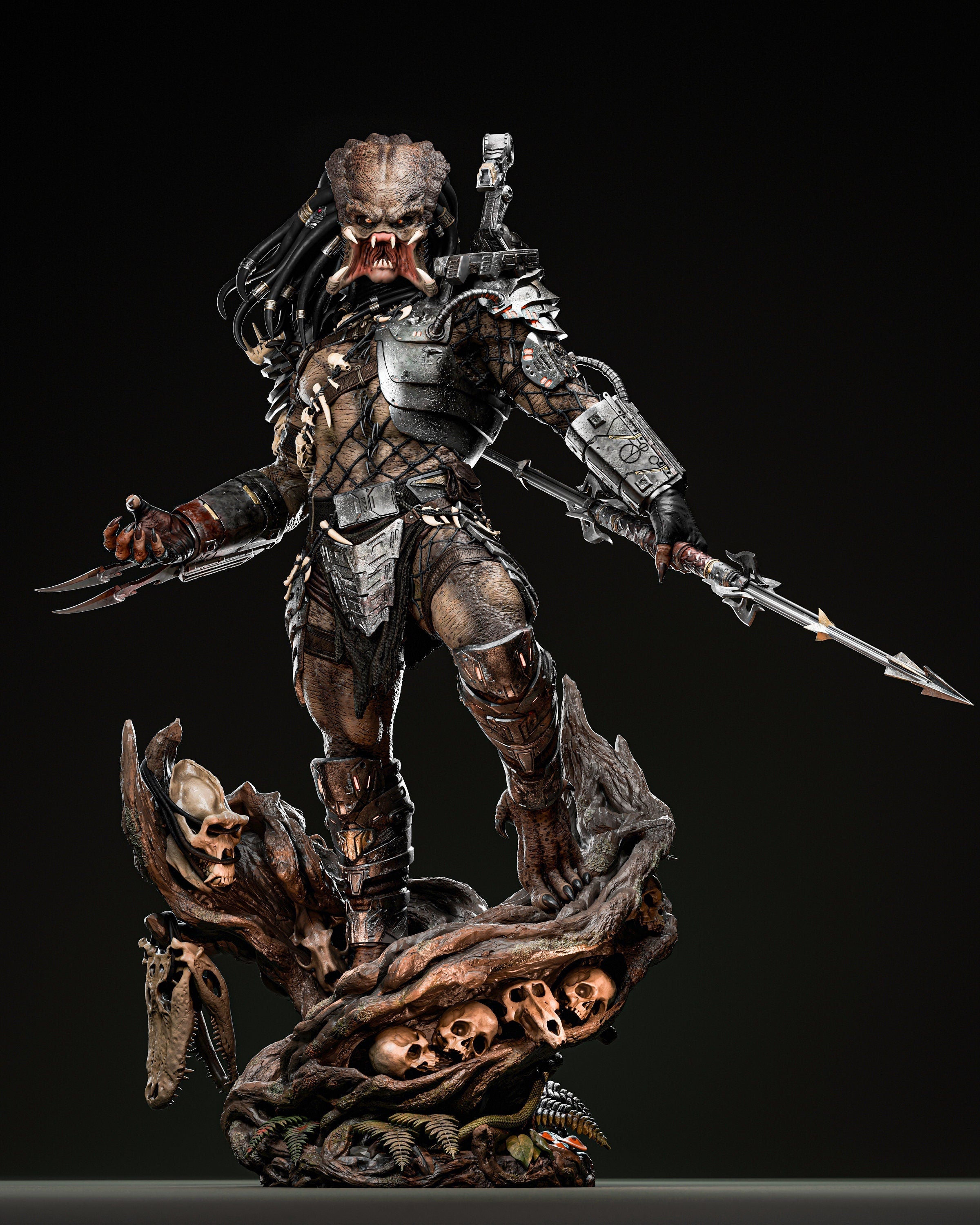 Predator - Alien Hunter - Stealthy Trophy Collector - Tough Resin 1/6 Scale and Bust 3D Resin Model by Zez Studios - RangrezModels