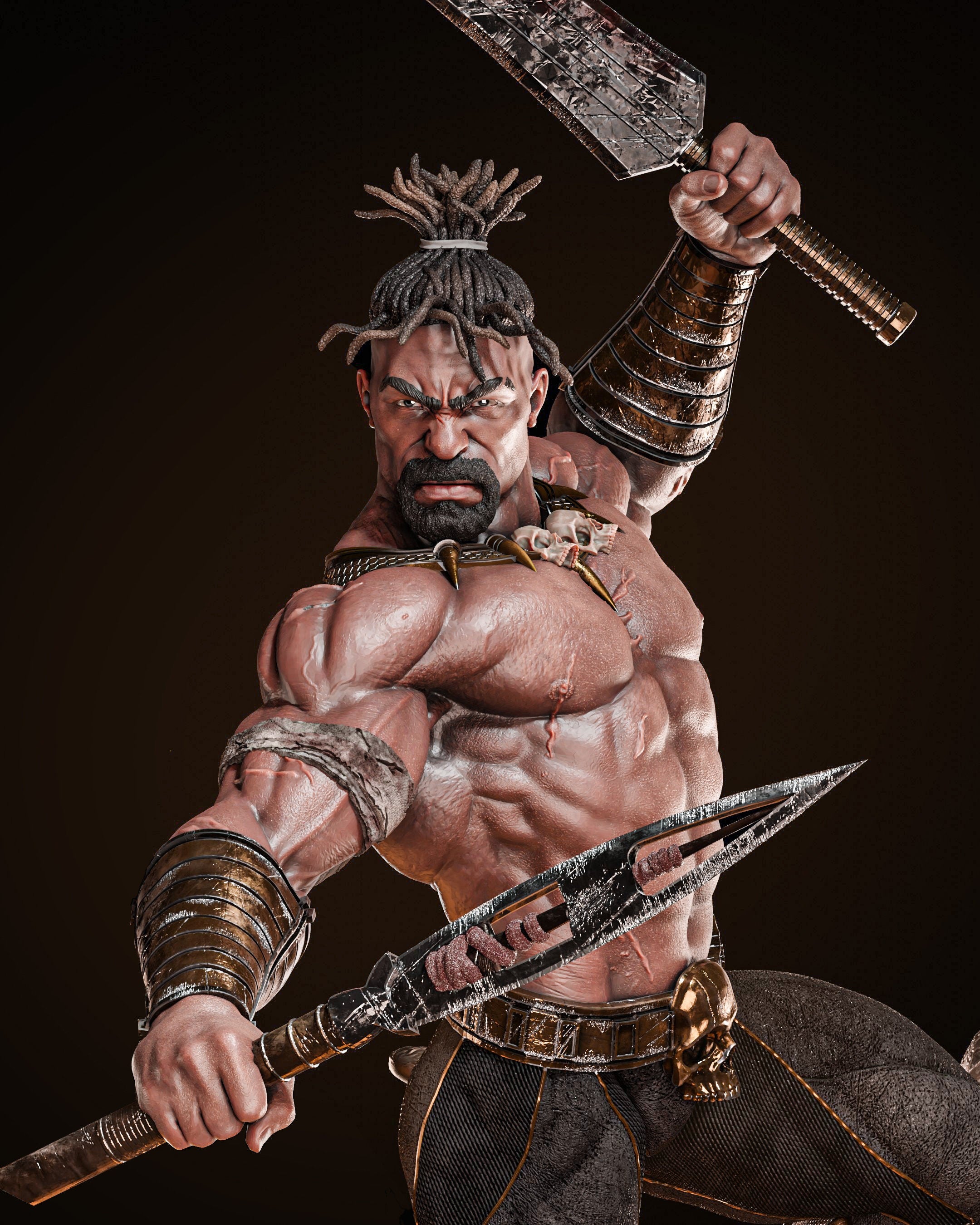 Merciless Conqueror with Ferocious Beast - Tough Resin 1/6 Scale and Bust 3D Resin Model by Zez Studios - RangrezModels