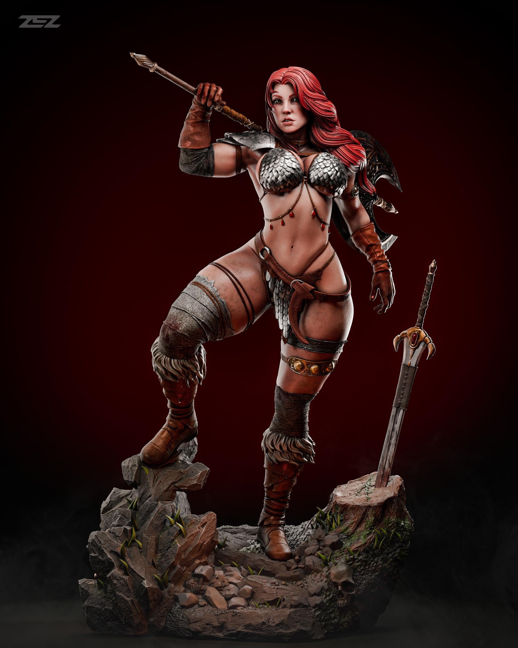 Sonja - Warrior Maiden  - Tough Resin 1/6 Scale and Bust 3D Resin Model by Zez Studios - RangrezModels