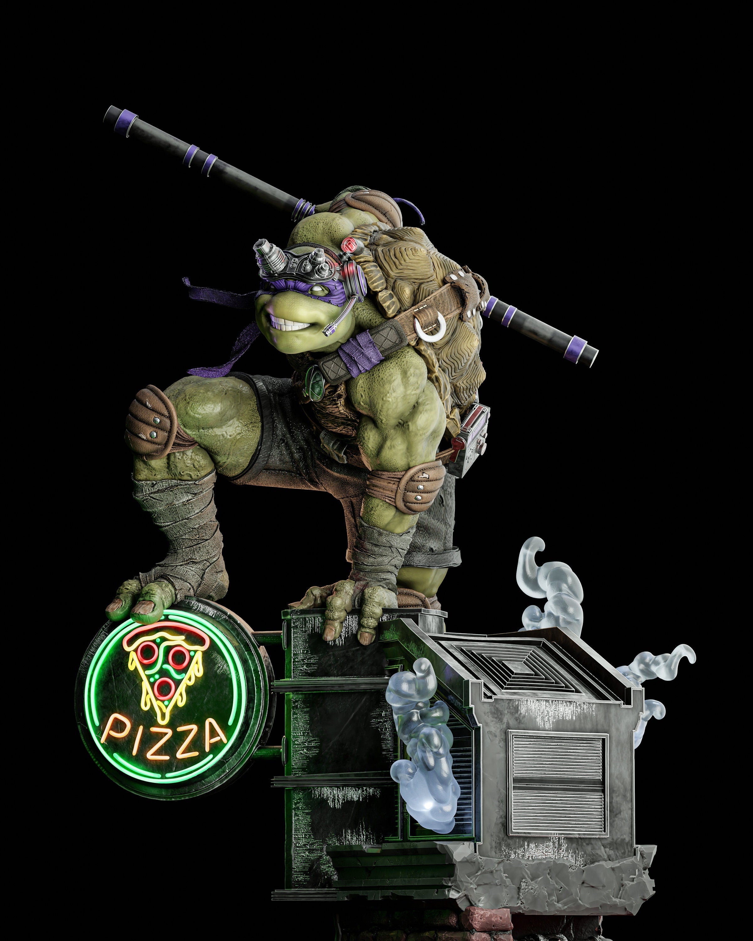 Tech-Savvy Turtle - The Genius in Action Tough Resin 1/6 Scale 3D Resin Model by Zez Studios - Unpainted Figure - RangrezModels