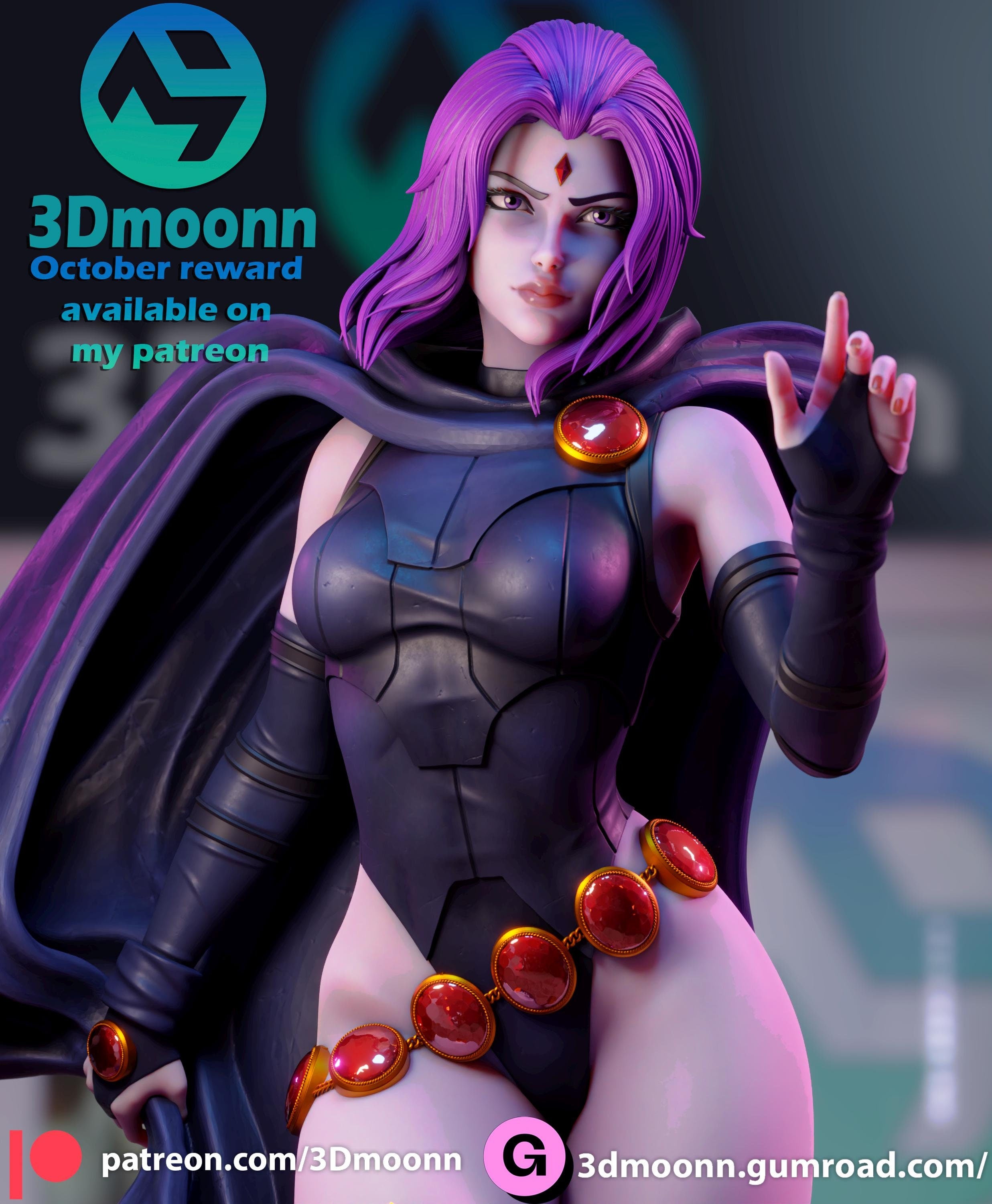 Super Heroine -  Dark Sorceress - Tough Resin 1/6 Scale 3D Resin Model by 3dmoonn- RangrezModels