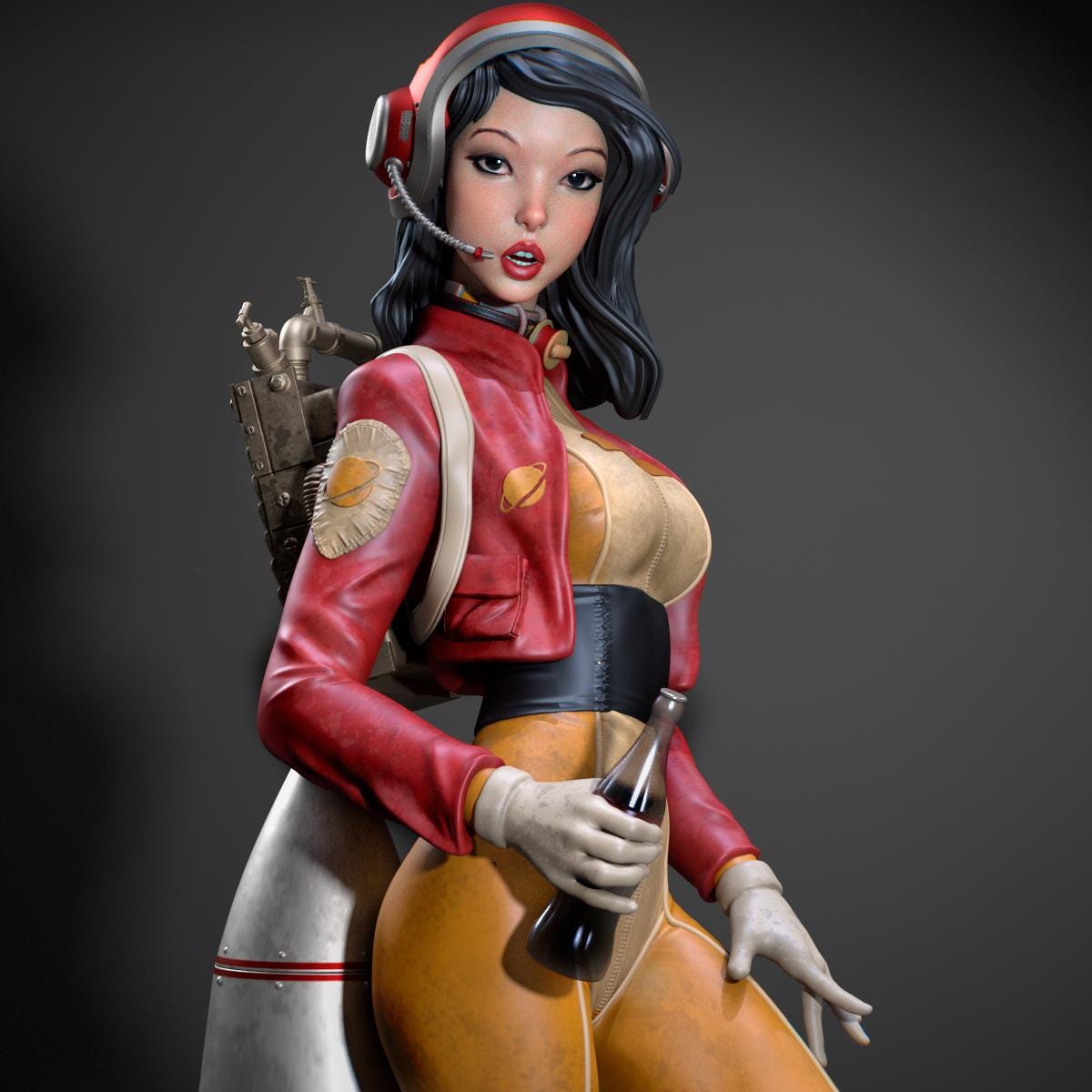 Retro Astronaut Pinup Female - CA3D Studios | 1/6 Scale ABS-Like Tough Resin SFW and NSFW Model kit| Highly Detailed Collectible Model Kit