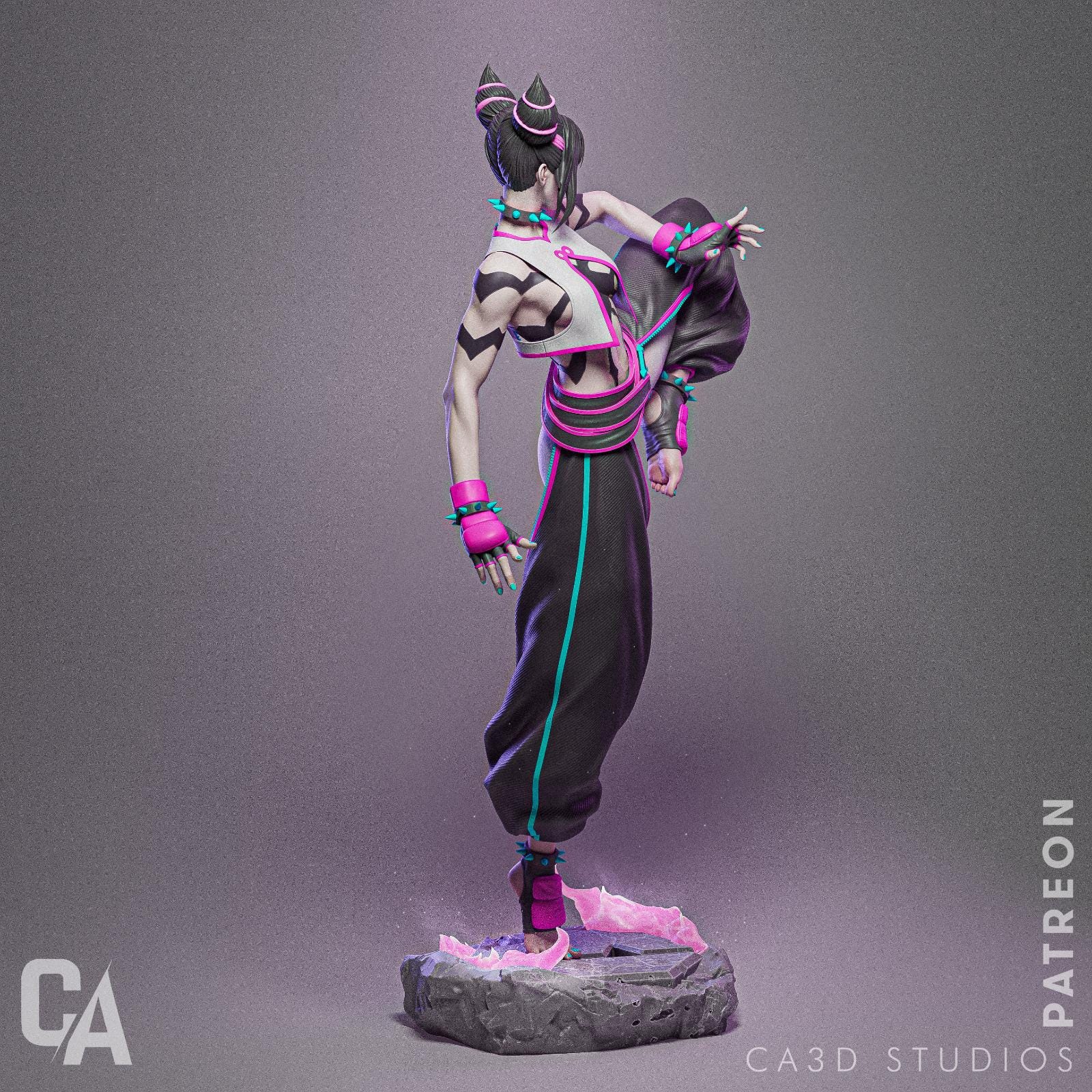 Purple Fighter Taekwondo Female Fighter - CA3D Studios | 1/6 Scale ABS-Like Tough Resin SFW and NSFW Model kit| Highly Detailed Model Kit