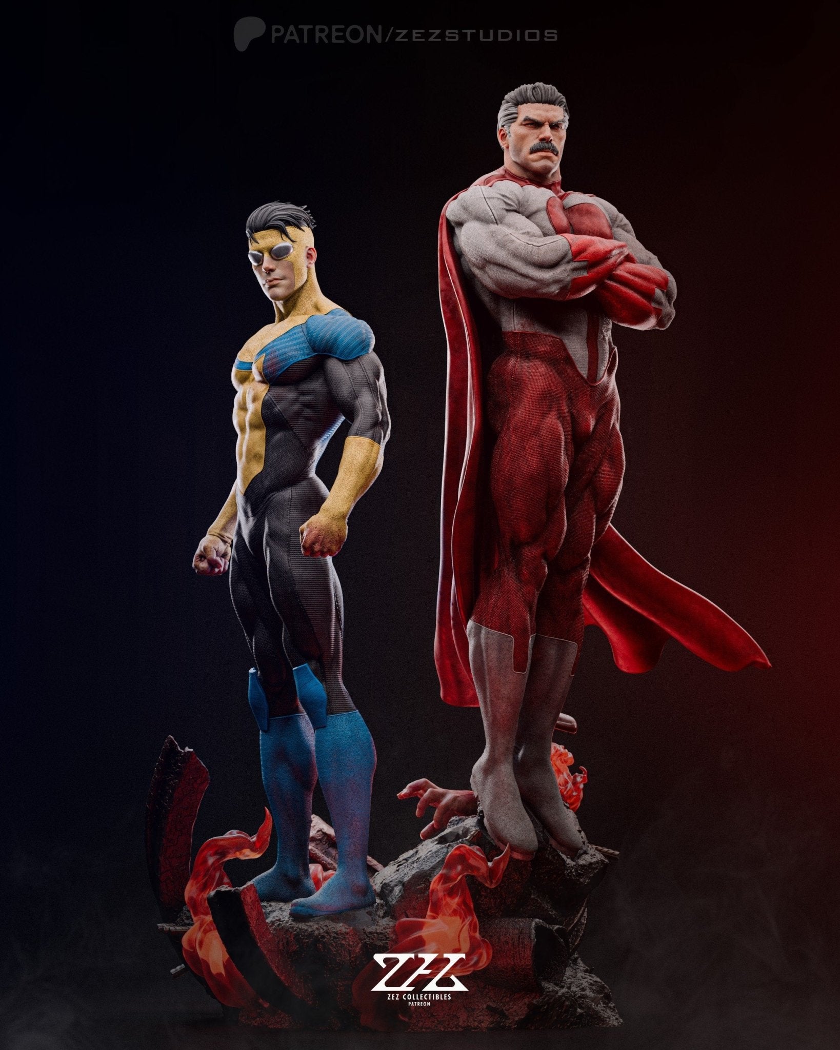 Invincible 1/6 Scale Figurine - Dynamic Superhero Art by Zez Studios - Rangrez Creations