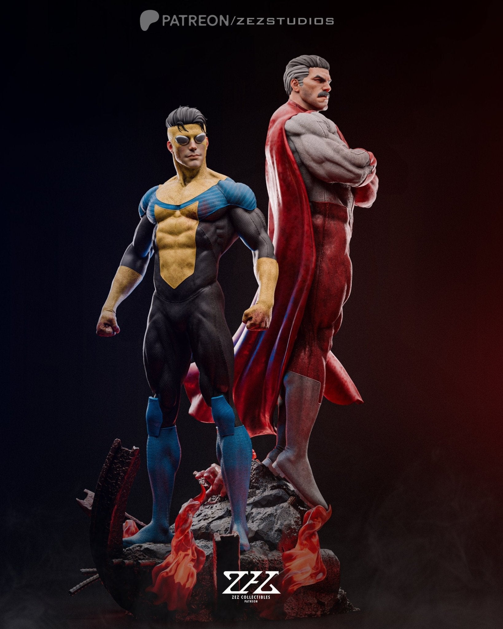 Invincible 1/6 Scale Figurine - Dynamic Superhero Art by Zez Studios - Rangrez Creations