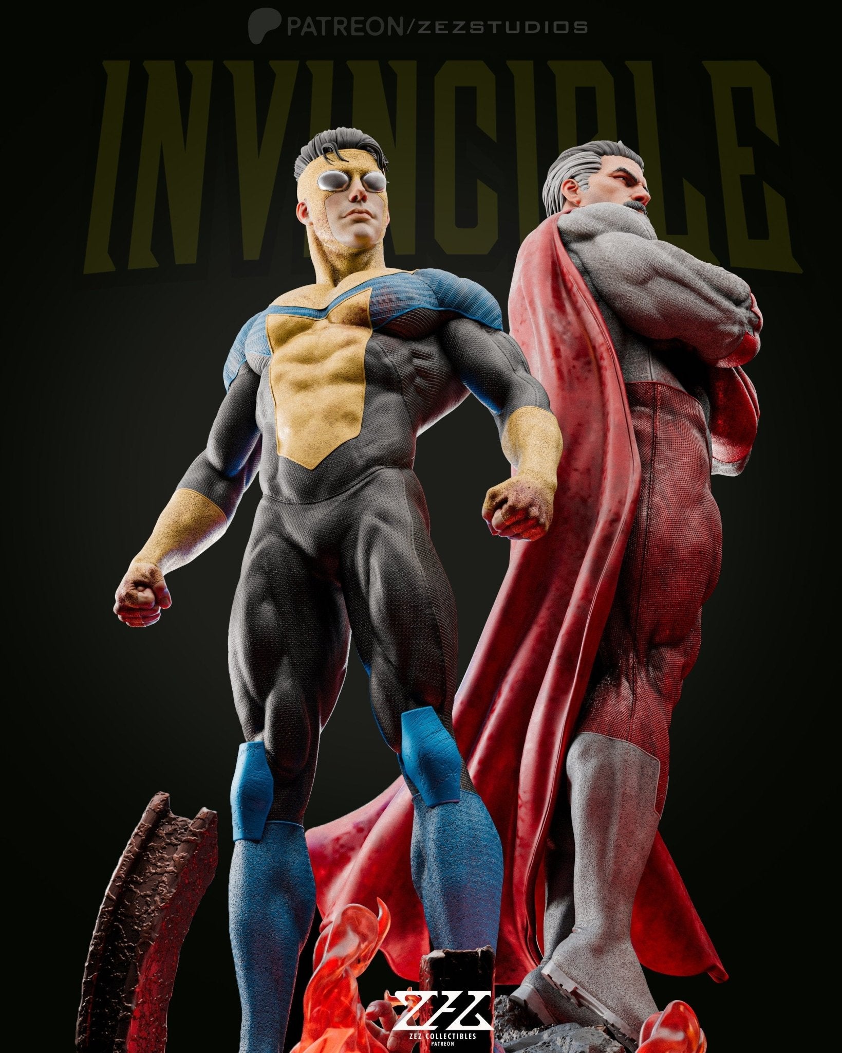 Invincible 1/6 Scale Figurine - Dynamic Superhero Art by Zez Studios - Rangrez Creations